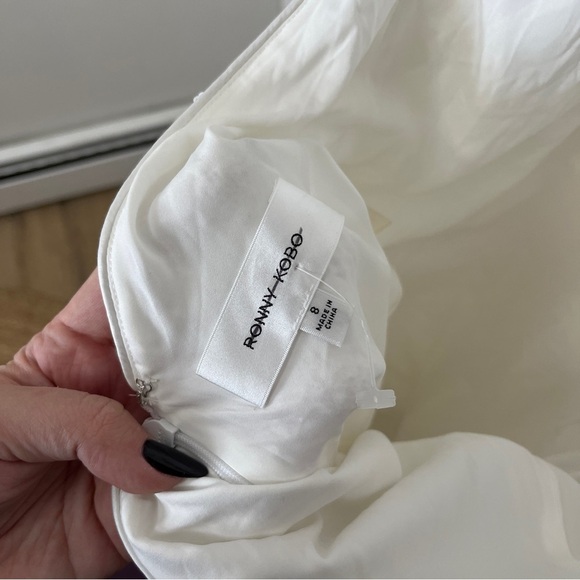 Ronny Kobo Collection for Anthropologie Halo White Sequin Backless Gown Size 8 - Picture 10 of 10